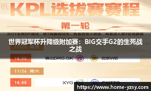 世界冠军杯升降级附加赛：BIG交手G2的生死战之战